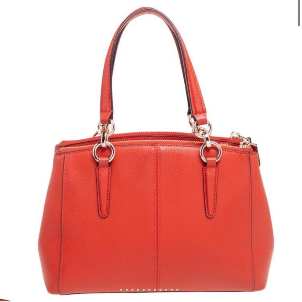 Coach Red Leather Satchel with Crossbody Strap - Picture 2 of 9